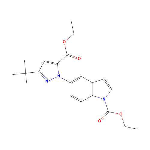 ethyl 5-(3-tert-butyl-5-ethoxycarbonylpyrazol-1-yl)indole-1-carboxylate (CAS: 1174761-80-8) - Related Chemical Product