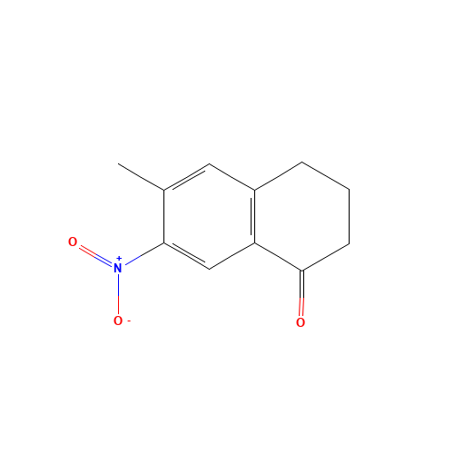 6-methyl-7-nitro-3,4-dihydro-2H-naphthalen-1-one (CAS: 1190892-51-3) - Chemical Structure and Molecular Formula 