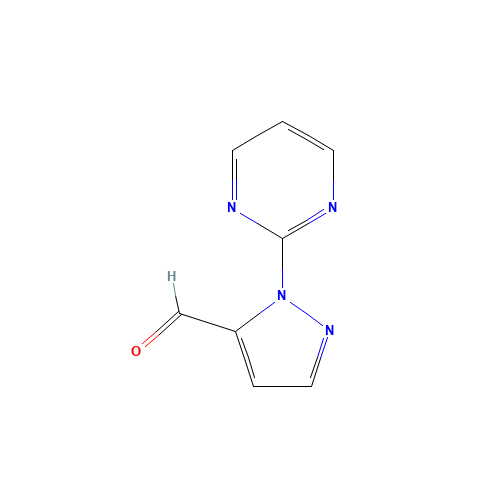 2-pyrimidin-2-ylpyrazole-3-carbaldehyde (CAS: 1269293-84-6) - Chemical Structure and Molecular Formula 