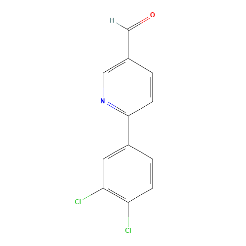 6-(3,4-dichlorophenyl)pyridine-3-carbaldehyde (CAS: 898796-05-9) - Chemical Structure and Molecular Formula 