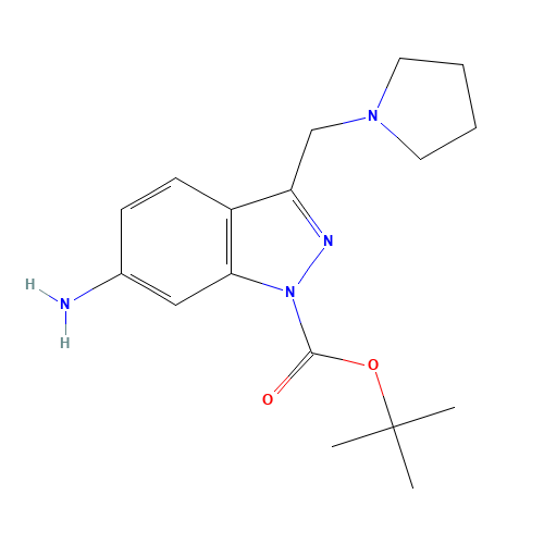 tert-butyl 6-amino-3-(pyrrolidin-1-ylmethyl)indazole-1-carboxylate (CAS: 887590-95-6) - Related Chemical Product