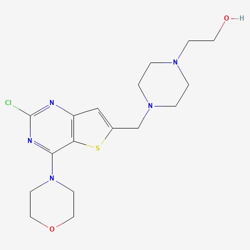 2-[4-[(2-chloro-4-morpholin-4-ylthieno[3,2-d]pyrimidin-6-yl)methyl]piperazin-1-yl]ethanol (CAS: 885675-75-2) - Related Chemical Product