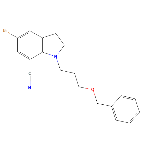 5-bromo-1-(3-phenylmethoxypropyl)-2,3-dihydroindole-7-carbonitrile (CAS: 1096141-54-6) - Related Chemical Product