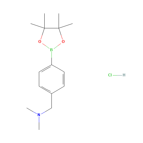 N,N-dimethyl-1-[4-(4,4,5,5-tetramethyl-1,3,2-dioxaborolan-2-yl)phenyl]methanamine;hydrochloride (CAS: 1073371-85-3) - Chemical Structure and Molecular Formula 
