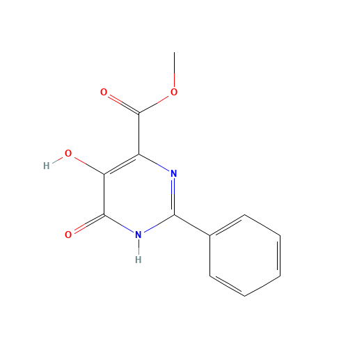 methyl 5-hydroxy-4-oxo-2-phenyl-1H-pyrimidine-6-carboxylate (CAS: 62222-36-0) - Chemical Structure and Molecular Formula 