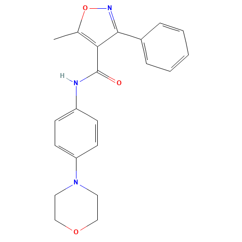 5-methyl-N-(4-morpholin-4-ylphenyl)-3-phenyl-1,2-oxazole-4-carboxamide (CAS: 216984-51-9) - Related Chemical Product