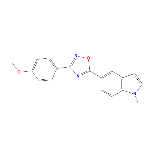 5-(1H-indol-5-yl)-3-(4-methoxyphenyl)-1,2,4-oxadiazole (CAS: 1196987-14-0) - Chemical Structure and Molecular Formula 