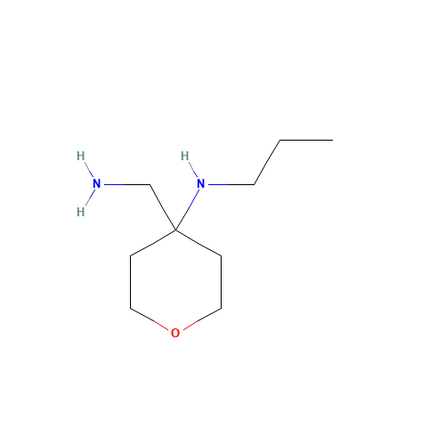 4-(aminomethyl)-N-propyloxan-4-amine (CAS: 1250179-26-0) - Chemical Structure and Molecular Formula 