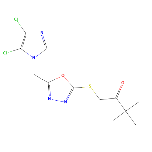 1-[[5-[(4,5-dichloroimidazol-1-yl)methyl]-1,3,4-oxadiazol-2-yl]sulfanyl]-3,3-dimethylbutan-2-one (CAS: 650617-20-2) - Related Chemical Product