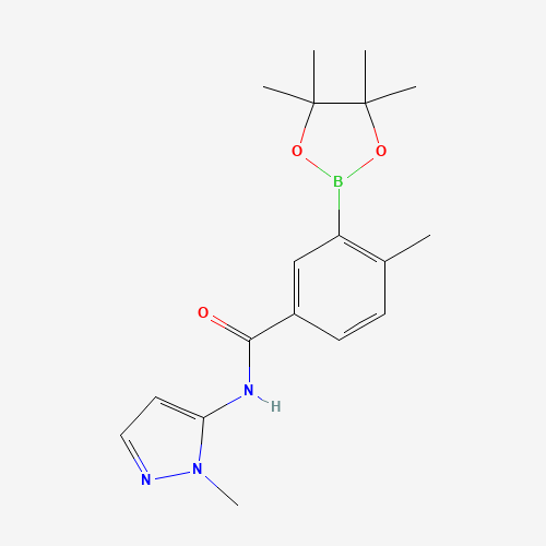 4-methyl-N-(2-methylpyrazol-3-yl)-3-(4,4,5,5-tetramethyl-1,3,2-dioxaborolan-2-yl)benzamide (CAS: 1011460-39-1) - Chemical Structure and Molecular Formula 