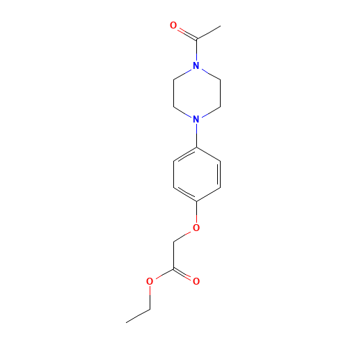 ethyl 2-[4-(4-acetylpiperazin-1-yl)phenoxy]acetate (CAS: 1361198-34-6) - Chemical Structure and Molecular Formula 