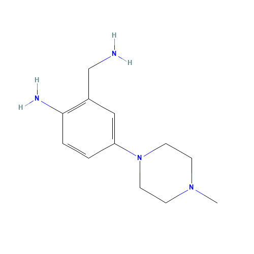 2-(aminomethyl)-4-(4-methylpiperazin-1-yl)aniline (CAS: 630411-37-9) - Chemical Structure and Molecular Formula 