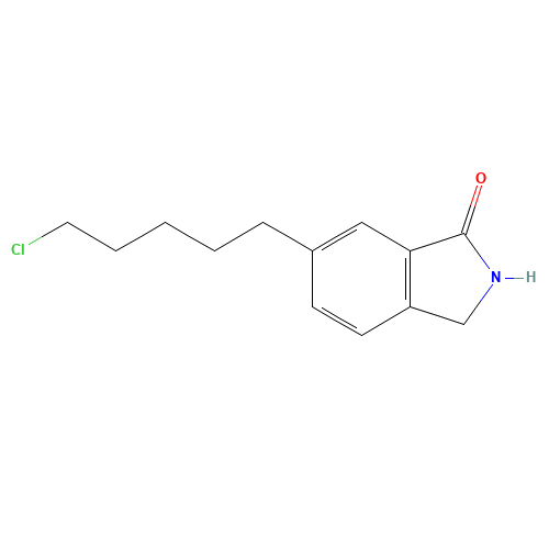 6-(5-chloropentyl)-2,3-dihydroisoindol-1-one (CAS: 1007455-47-1) - Chemical Structure and Molecular Formula 