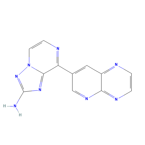 8-pyrido[2,3-b]pyrazin-7-yl-[1,2,4]triazolo[1,5-a]pyrazin-2-amine (CAS: 1360612-92-5) - Chemical Structure and Molecular Formula 
