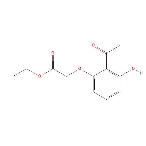 ethyl 2-(2-acetyl-3-hydroxyphenoxy)acetate (CAS: 6769-65-9) - Chemical Structure and Molecular Formula 