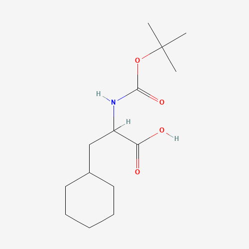 3-cyclohexyl-2-[(2-methylpropan-2-yl)oxycarbonylamino]propanoic acid (CAS: 144186-13-0) - Chemical Structure and Molecular Formula 