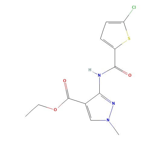 ethyl 3-[(5-chlorothiophene-2-carbonyl)amino]-1-methylpyrazole-4-carboxylate (CAS: 929214-77-7) - Related Chemical Product
