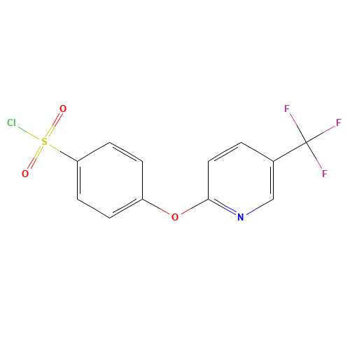 4-[5-(trifluoromethyl)pyridin-2-yl]oxybenzenesulfonyl chloride (CAS: 874838-96-7) - Chemical Structure and Molecular Formula 