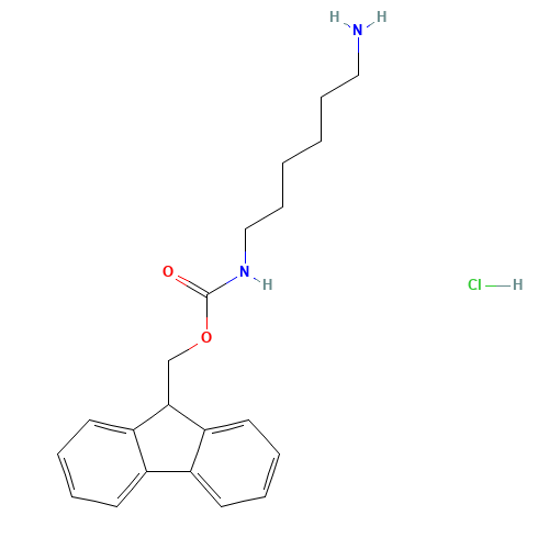 9H-fluoren-9-ylmethyl N-(6-aminohexyl)carbamate;hydrochloride (CAS: 166410-37-3) - Chemical Structure and Molecular Formula 