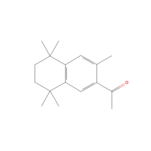 1-(3,5,5,8,8-pentamethyl-6,7-dihydronaphthalen-2-yl)ethanone (CAS: 17610-24-1) - Chemical Structure and Molecular Formula 