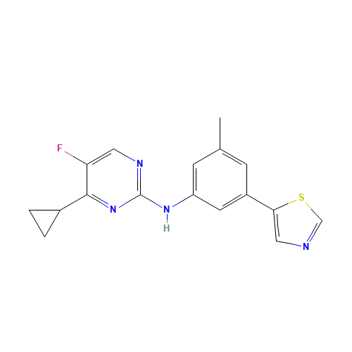 4-cyclopropyl-5-fluoro-N-[3-methyl-5-(1,3-thiazol-5-yl)phenyl]pyrimidin-2-amine (CAS: 1312535-70-8) - Related Chemical Product