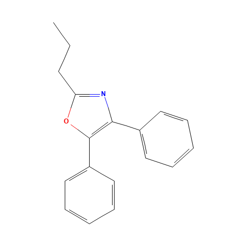 4,5-diphenyl-2-propyl-1,3-oxazole (CAS: 20662-95-7) - Chemical Structure and Molecular Formula 