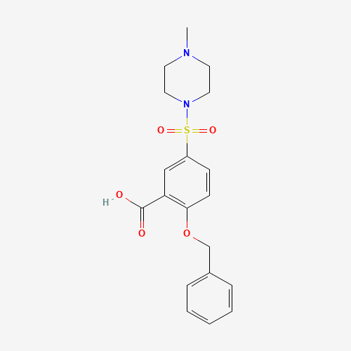 5-(4-methylpiperazin-1-yl)sulfonyl-2-phenylmethoxybenzoic acid (CAS: 1285516-84-8) - Chemical Structure and Molecular Formula 