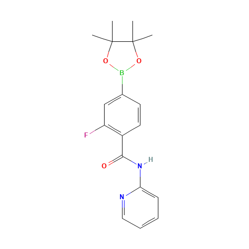 2-fluoro-N-pyridin-2-yl-4-(4,4,5,5-tetramethyl-1,3,2-dioxaborolan-2-yl)benzamide (CAS: 1419221-32-1) - Chemical Structure and Molecular Formula 