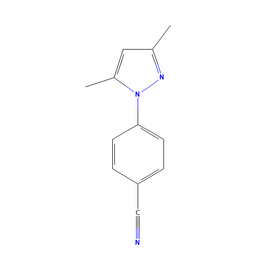 4-(3,5-dimethylpyrazol-1-yl)benzonitrile (CAS: 56935-79-6) - Chemical Structure and Molecular Formula 