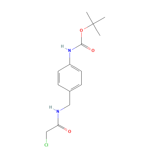 tert-butyl N-[4-[[(2-chloroacetyl)amino]methyl]phenyl]carbamate (CAS: 925920-84-9) - Chemical Structure and Molecular Formula 