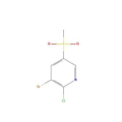 3-bromo-2-chloro-5-methylsulfonylpyridine (CAS: 1001076-86-3) - Chemical Structure and Molecular Formula 