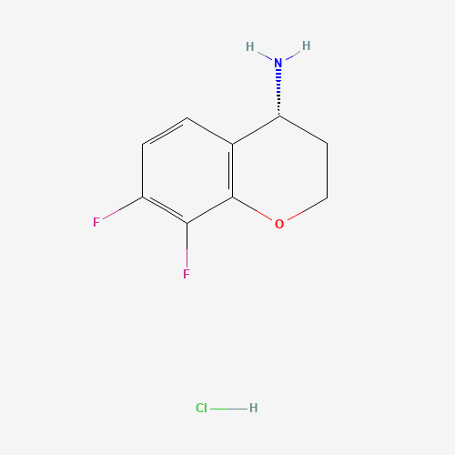 (4R)-7,8-difluoro-3,4-dihydro-2H-chromen-4-amine;hydrochloride (CAS: 1266231-84-8) - Chemical Structure and Molecular Formula 