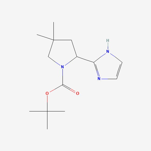 tert-butyl (2S)-2-(1H-imidazol-2-yl)-4,4-dimethylpyrrolidine-1-carboxylate (CAS: 1369594-36-4) - Chemical Structure and Molecular Formula 