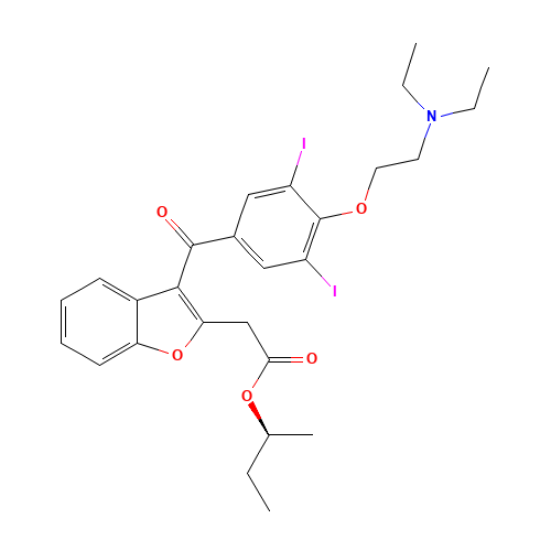 [(2S)-butan-2-yl] 2-[3-[4-[2-(diethylamino)ethoxy]-3,5-diiodobenzoyl]-1-benzofuran-2-yl]acetate (CAS: 335148-45-3) - Related Chemical Product