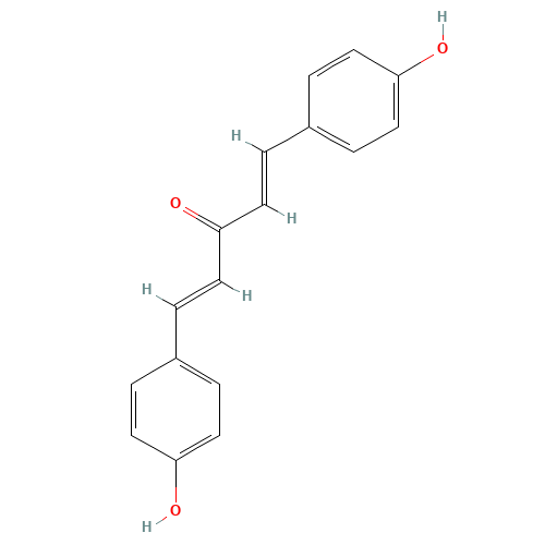 (1E,4E)-1,5-bis(4-hydroxyphenyl)penta-1,4-dien-3-one (CAS: 3654-49-7) - Chemical Structure and Molecular Formula 