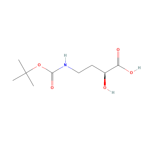 (2S)-2-hydroxy-4-[(2-methylpropan-2-yl)oxycarbonylamino]butanoic acid (CAS: 207305-60-0) - Chemical Structure and Molecular Formula 