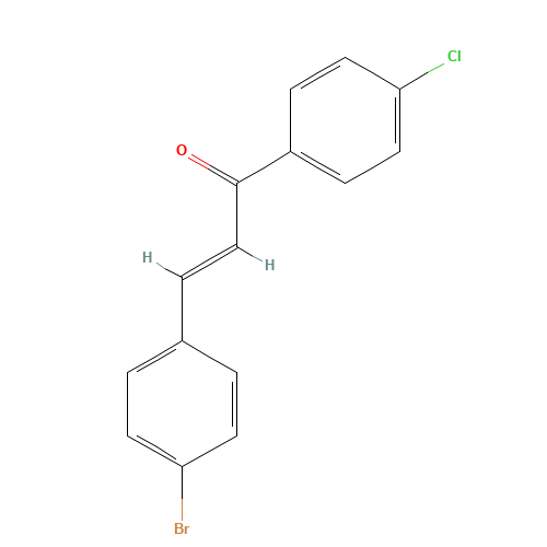(E)-3-(4-bromophenyl)-1-(4-chlorophenyl)prop-2-en-1-one (CAS: 19672-61-8) - Chemical Structure and Molecular Formula 
