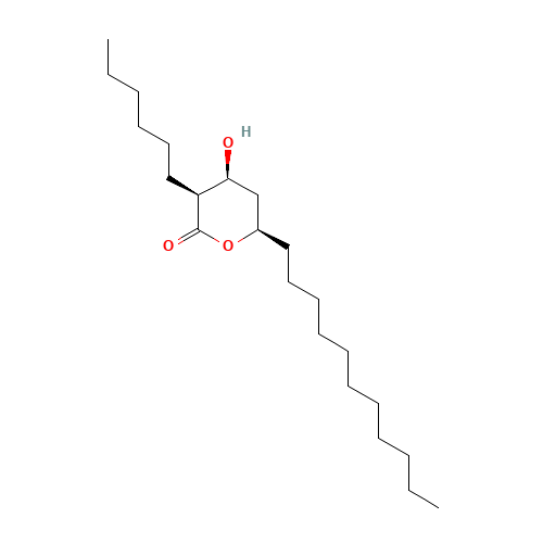 (3S,4S,6R)-3-hexyl-4-hydroxy-6-undecyloxan-2-one (CAS: 104801-96-9) - Related Chemical Product