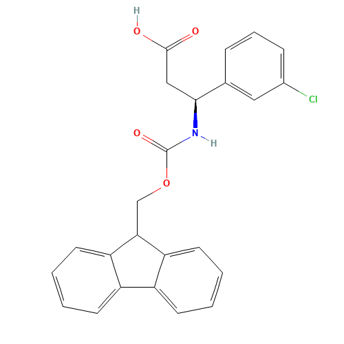 (3S)-3-(3-chlorophenyl)-3-(9H-fluoren-9-ylmethoxycarbonylamino)propanoic acid (CAS: 507472-16-4) - Related Chemical Product