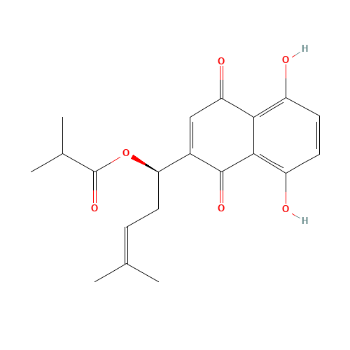 [(1R)-1-(5,8-dihydroxy-1,4-dioxonaphthalen-2-yl)-4-methylpent-3-enyl] 2-methylpropanoate (CAS: 52438-12-7) - Related Chemical Product