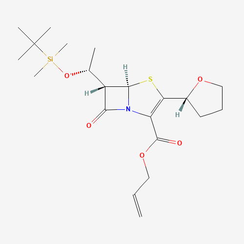 prop-2-enyl (5R,6S)-6-[(1R)-1-[tert-butyl(dimethyl)silyl]oxyethyl]-7-oxo-3-[(2R)-oxolan-2-yl]-4-thia-1-azabicyclo[3.2.0]hept-2-ene-2-carboxylate (CAS: 120705-67-1) - Related Chemical Product