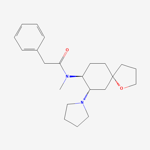 N-methyl-2-phenyl-N-[(5R,7S,8S)-7-pyrrolidin-1-yl-1-oxaspiro[4.5]decan-8-yl]acetamide (CAS: 96744-75-1) - Chemical Structure and Molecular Formula 