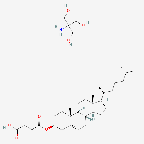2-amino-2-(hydroxymethyl)propane-1,3-diol;4-[[(3S,8S,9S,10R,13R,14S,17R)-10,13-dimethyl-17-[(2R)-6-methylheptan-2-yl]-2,3,4,7,8,9,11,12,14,15,16,17-dodecahydro-1H-cyclopenta[a]phenanthren-3-yl]oxy]-4-oxobutanoic acid (CAS: 102601-49-0) - Related Chemical Product
