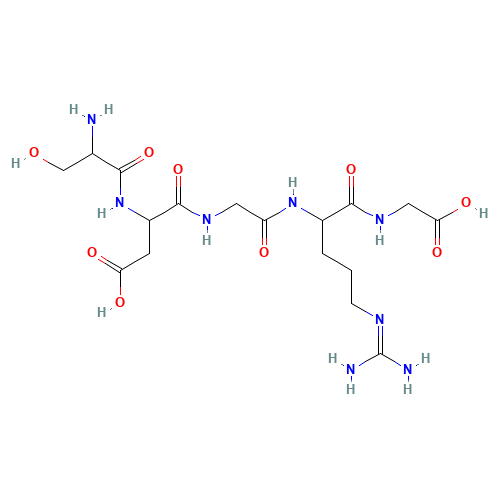 (3S)-3-[[(2S)-2-amino-3-hydroxypropanoyl]amino]-4-[[2-[[(2S)-1-(carboxymethylamino)-5-(diaminomethylideneamino)-1-oxopentan-2-yl]amino]-2-oxoethyl]amino]-4-oxobutanoic acid (CAS: 108608-63-5) - Chemical Structure and Molecular Formula 