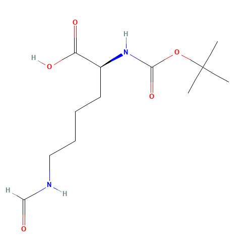 (2S)-6-formamido-2-[(2-methylpropan-2-yl)oxycarbonylamino]hexanoic acid (CAS: 2483-47-8) - Chemical Structure and Molecular Formula 