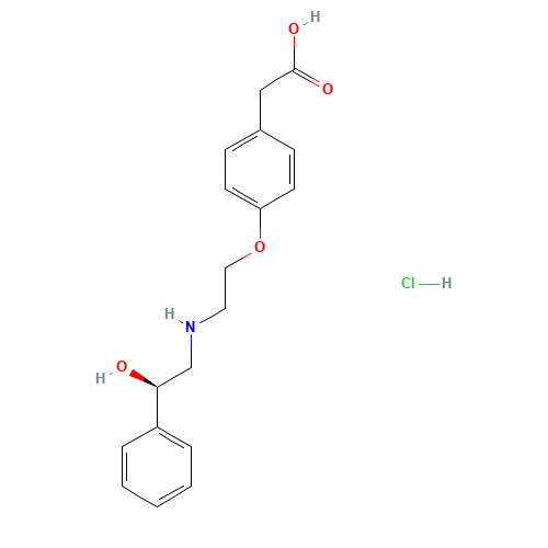 2-[4-[2-[[(2R)-2-hydroxy-2-phenylethyl]amino]ethoxy]phenyl]acetic acid;hydrochloride (CAS: 178600-17-4) - Related Chemical Product