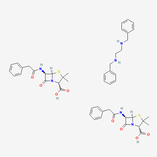 N,N'-dibenzylethane-1,2-diamine;(2S,5R,6R)-3,3-dimethyl-7-oxo-6-[(2-phenylacetyl)amino]-4-thia-1-azabicyclo[3.2.0]heptane-2-carboxylic acid (CAS: 1538-09-6) - Related Chemical Product