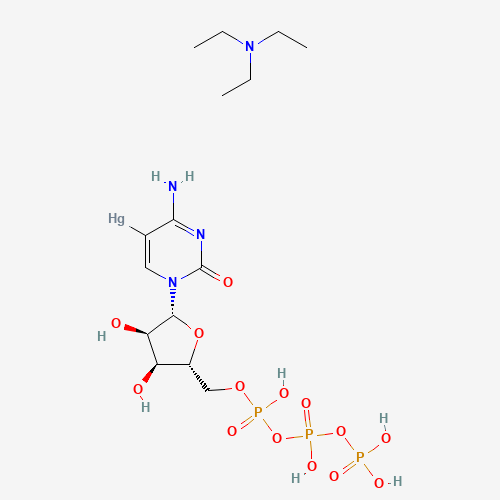 [4-amino-1-[(2R,3R,4S,5R)-3,4-dihydroxy-5-[[hydroxy-[hydroxy(phosphonooxy)phosphoryl]oxyphosphoryl]oxymethyl]oxolan-2-yl]-2-oxopyrimidin-5-yl]mercury;N,N-diethylethanamine (CAS: 100940-62-3) - Related Chemical Product