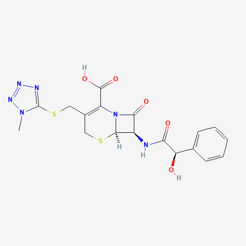 (6R,7R)-7-[[(2R)-2-hydroxy-2-phenylacetyl]amino]-3-[(1-methyltetrazol-5-yl)sulfanylmethyl]-8-oxo-5-thia-1-azabicyclo[4.2.0]oct-2-ene-2-carboxylic acid (CAS: 34444-01-4) - Related Chemical Product