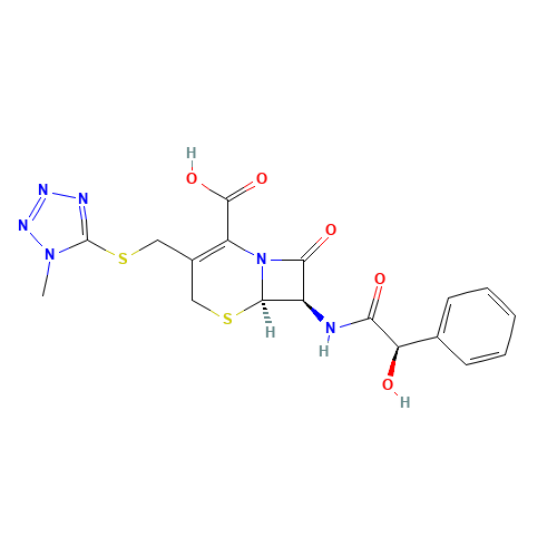 (6R,7R)-7-[[(2R)-2-hydroxy-2-phenylacetyl]amino]-3-[(1-methyltetrazol-5-yl)sulfanylmethyl]-8-oxo-5-thia-1-azabicyclo[4.2.0]oct-2-ene-2-carboxylic acid (CAS: 34444-01-4) - Related Chemical Product